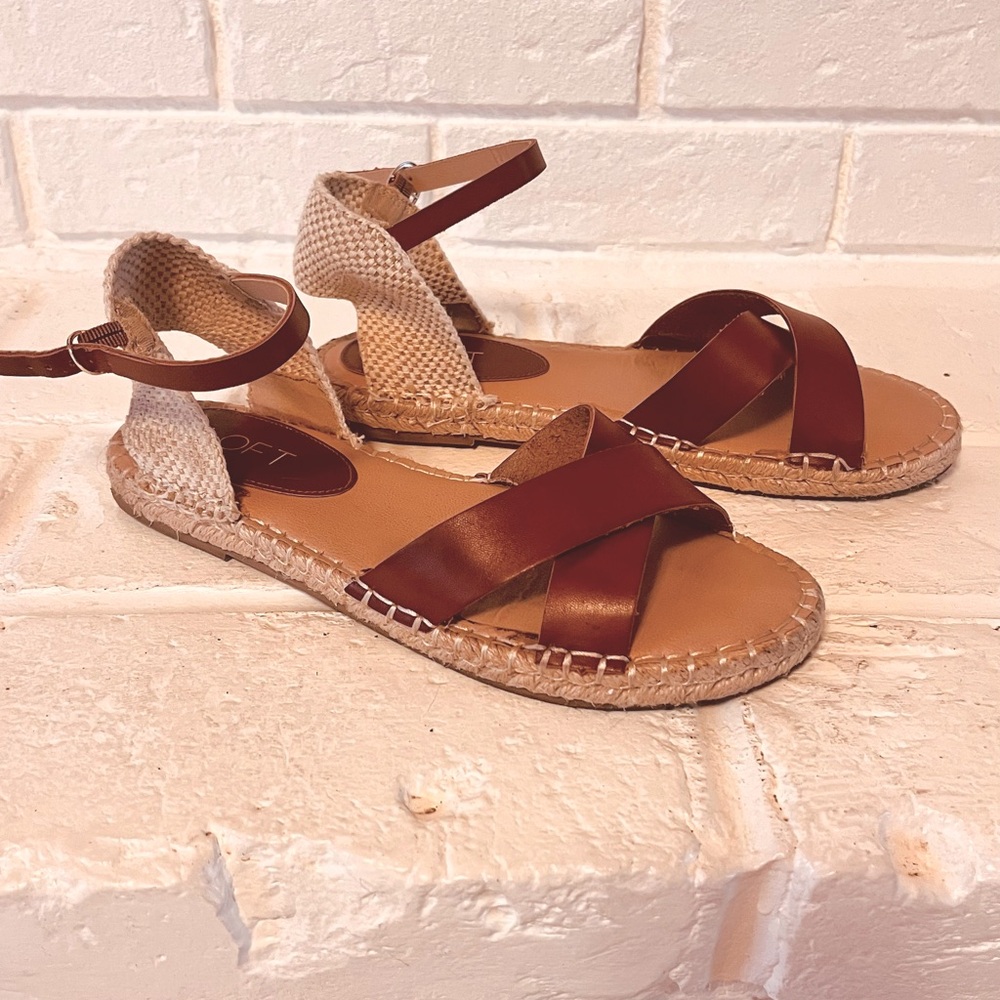 LOFT- Criss Cross Espadrille Sandals